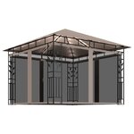 vidaXL Tonnelle avec moustiquaire et lumières Led 3x3x2 73 m Taupe