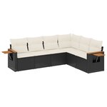 vidaXL Salon de jardin 6 Pièces avec coussins noir résine tressée