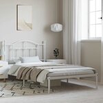 vidaXL Cadre de lit métal sans matelas et tête de lit blanc 100x200 cm