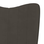 vidaXL Chaise à bascule Gris foncé Velours