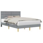 vidaXL Cadre de lit avec tête de lit Gris clair 140 x 200 cm Tissu