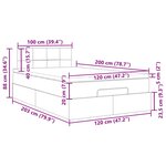 vidaXL Lit ottoman avec matelas et LED Bleu 120x200 cm Tissu