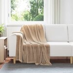 vidaXL Jeté Camel 130 x 150 cm Toison