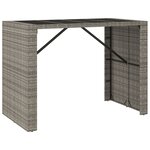 vidaXL Ensemble de bar de jardin 7 Pièces avec coussins gris poly rotin