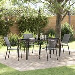 vidaXL Ensemble de salle à manger pour jardin 5 Pièces Anthracite Acier