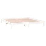 vidaXL Cadre de lit à LED sans matelas blanc 140x200 cm bois massif