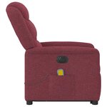vidaXL Fauteuil inclinable de massage électrique Rouge bordeaux Tissu