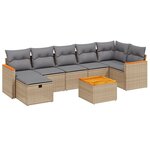 vidaXL Salon de jardin avec coussins 8Pièces mélange beige résine tressée