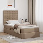 vidaXL Lit de Rangement Cappuccino 90 x 190 cm Cuir synthétique