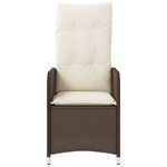vidaXL Chaises inclinables de jardin lot de 2 et coussins marron rotin