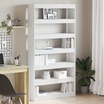 vidaXL Bibliothèque blanche Bois d'ingénierie 100 x 30 x 198 cm Étagère