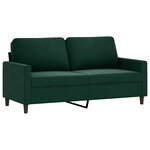 vidaXL Canapé à 2 places Vert foncé 140 cm Velours