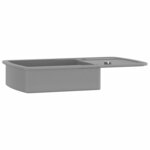 vidaXL Évier de cuisine en granit Bac unique Gris