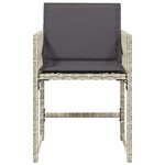 vidaXL Chaises de jardin avec coussins lot de 4 gris clair poly rotin