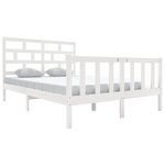 vidaXL Cadre de lit sans matelas blanc bois massif 140x200 cm