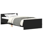 vidaXL Cadre de lit sans matelas noir 75x190 cm bois ingénierie