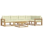 vidaXL Ensemble de canapés d'extérieur 6 pc Blanc et crème Polyester