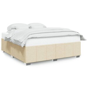 vidaXL Cadre de lit sans matelas crème 200x200 cm tissu