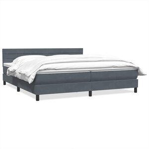vidaXL Sommier à lattes de lit et matelas gris foncé 180x210cm velours