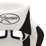 vidaXL Fauteuil de jeux vidéo avec LED RVB Noir et blanc Similicuir