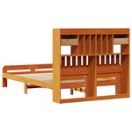 vidaXL Lit bibliothèque sans matelas cire marron 135x190 cm pin massif