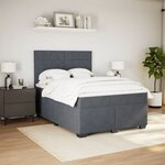 vidaXL Sommier à lattes de lit et matelas Gris foncé 140x200cm Velours