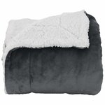 vidaXL Jeté Gris foncé 240 x 270 cm Toison