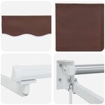 vidaXL Store rétractable manuel avec LEDs Marron et blanc 3 5 x 2 5 m