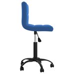 Chaise fauteuil siège pivotante de bureau informatique étude velours bleu 02_0024093