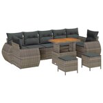 vidaXL Ensemble de canapé de jardin 10 Pièces Gris polyrotin