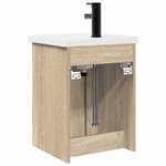 vidaXL Meuble de salle de bain avec robinet Chêne Sonoma