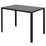 vidaXL Ensemble de table à manger sept pièces noir et blanc