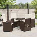 vidaXL Ensemble de salle à manger pour jardin 5 Pièces Marron polyrotin