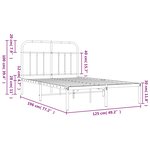 vidaXL Cadre de lit métal sans matelas et tête de lit blanc 120x190 cm