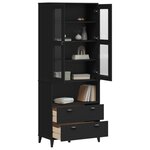 vidaXL Buffet VIKEN noir 80x40x200 cm bois massif de pin