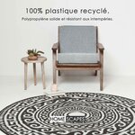 Tapis extérieur terrasse réversible rond - Tapis de jardin imperméable et résistant UV - Enid - Gris - 180 cm - HOMESCAPES