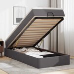 VidaXL Cadre de lit ottoman avec matelas gris 90x200 cm similicuir
