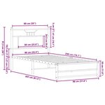vidaXL Cadre de lit sans matelas chêne fumé 90x200cm bois d'ingénierie