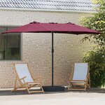 vidaXL Parasol de jardin Bordeaux 385 x 209 x 244 cm Polyester