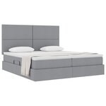 vidaXL Lit de Rangement avec tête de lit Gris clair 200 x 200 cm Tissu