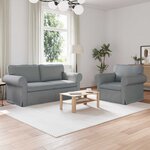 vidaXL Canapé 2 Pièces Gris clair 175 x 82 x 80 cm tissu