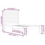 vidaXL Cadre de lit sans matelas noir 75x190 cm bois massif