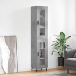 vidaXL Buffet haut Gris béton 34 5x34x180 cm Bois d'ingénierie