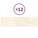 vidaXL Panneaux muraux 12 Pièces Crème 60x15 cm Velours 1 08 m²