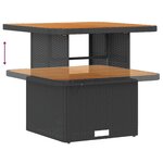 Ensemble de Canapé de Jardin 10 Pièces avec Coussins en Poly Rattan Noir Acacia