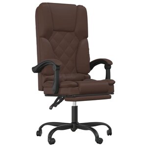 Fauteuil de bureau massage inclinable de bureau informatique étude similicuir brun 02_0025412
