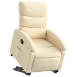 vidaXL Fauteuil inclinable électrique crème tissu