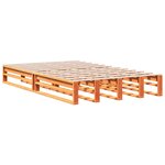 vidaXL Lit bibliothèque sans matelas cire marron 135x190 cm pin massif