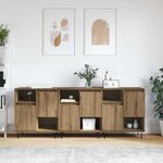 vidaXL Buffet 3 Pièces Chêne artisanal 60 x 35 x 70 cm