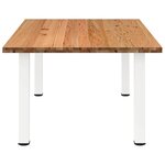 vidaXL Table à manger marron clair bois de chêne massif rectangulaire